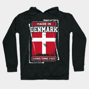 Denmark Flag Born Distressed Novelty Gift Hoodie